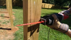 Using the Sawzall on the post, if you can't see the video