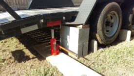 Cinderblocks in place