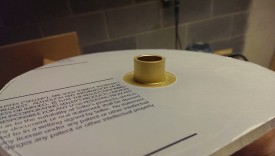 The goal is to get the bushing flush with the surface