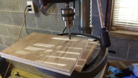 Drilling holes with backing board