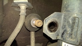 Sway bar end link after removal