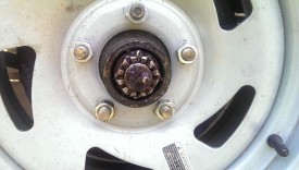 Cotter pin to wheel nut installed