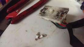 Contacts sanded to clean metal
