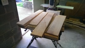 Rough lumber for the slats