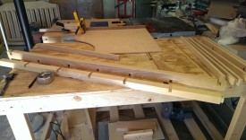 The lengthwise half lap joints are done