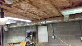 Running wire along the joist using staples