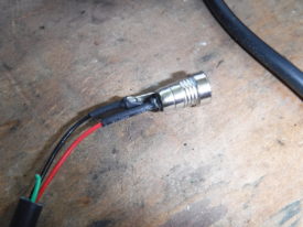 Removed male connector, applied heat shrink